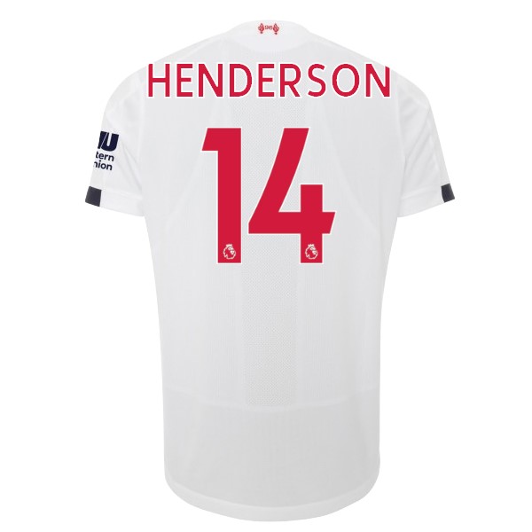 Trikot Liverpool NO.14 Henderson Auswarts 2019-20 Weiß Fussballtrikots Günstig